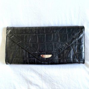 NINE WEST Black Croc Clutch Purse - NWT